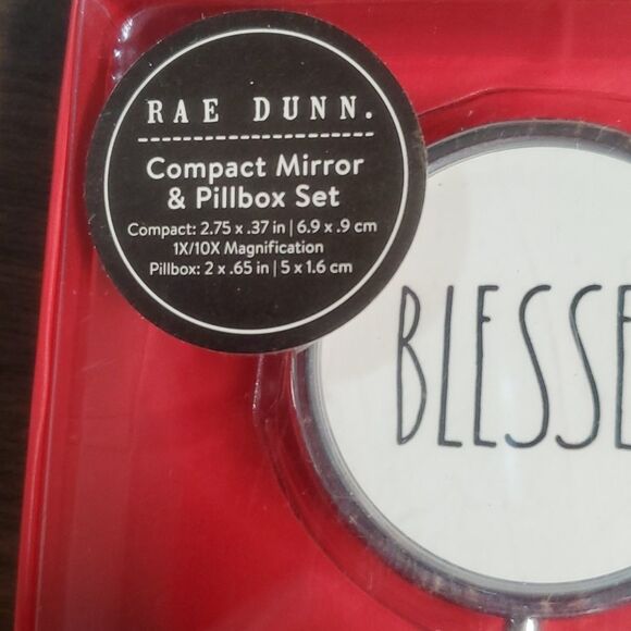 NEW Rae Dunn Compact Mirror & Pill Box Gift Set Blessed & Grateful - Picture 2 of 9